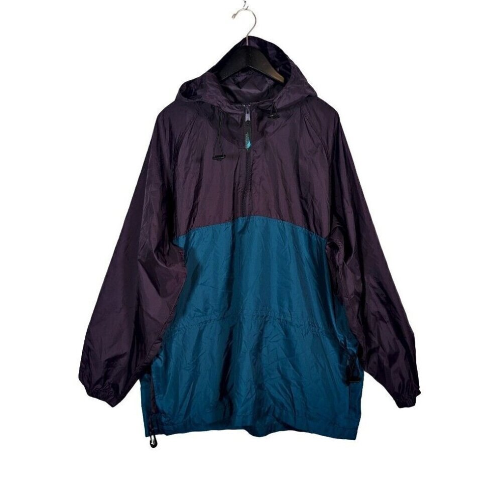 Vintage 90s Dutch Harbor Gear 2XL Quinault Hooded Rain Jacket Windbreaker Retro
